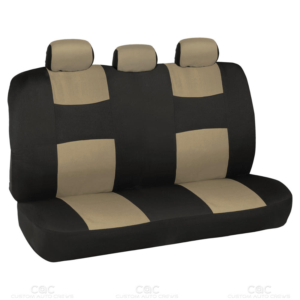 14Pc Car Seat Covers Set Full Bench Black Amp Beige W PU