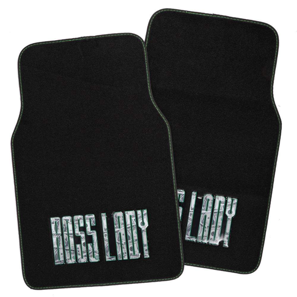 Carpet Car Floor Mats & Steering Wheel Cover Embossed