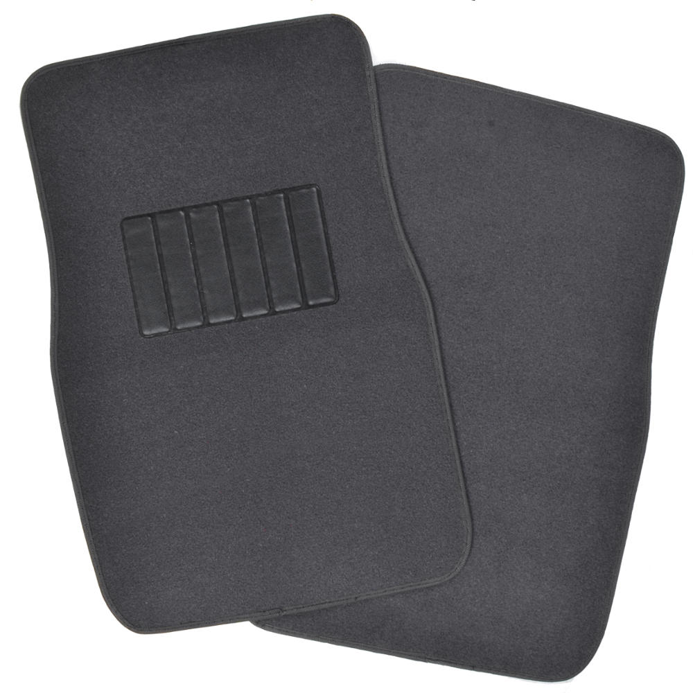 9 Piece Car Seat Covers Set Black and Black w// 4 Piece Black Carpet Floor Mats