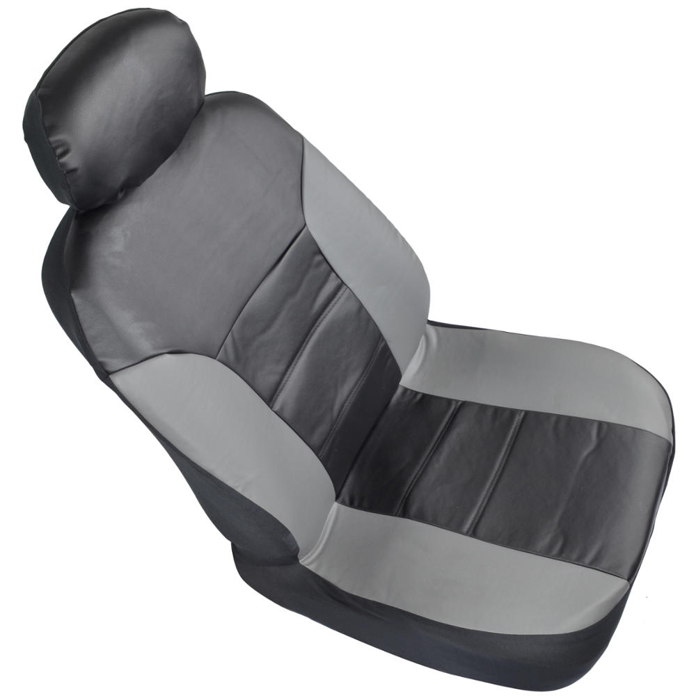 Motor Trend PU Leather Car Seat Covers Black Leatherette W